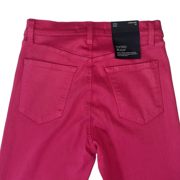 J Brand Alana High Rise Cropped Coated Dizzy Pink Jeans Size 26 NWT - Picture 5 of 17